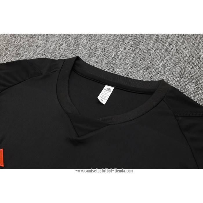 Chandal del Manchester United 2023-2024 Manga Corta Negro - Pantalon Corto